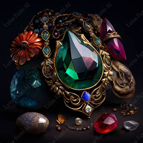 Gemstones Emeralds Jewels Luisa Fumi Digital Art Gameover S Atelier