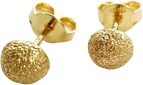 Boucles D Oreilles Demi Boule D Oreilles Clous En Or Jaune Diamant