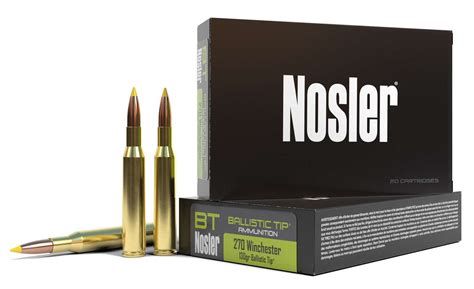 Nosler 40062 Ballistic Tip Hunting 270 Win 130 Gr Ballistic Tip 20 Bx 10 Cs Range Usa