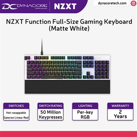 NZXT Function Full Size Hot Swappable Gateron Linear Red Switch