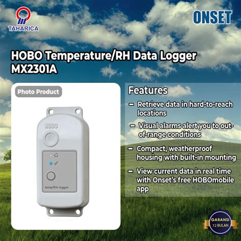 HOBO Temperature RH Data Logger MX2301A Alat Uji