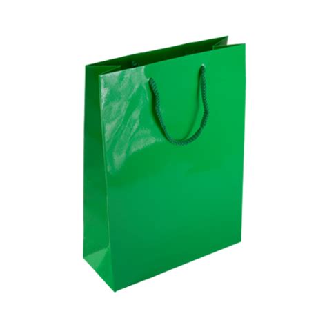 PGR89MG Medium Green Gloss Laminated Paper Bags