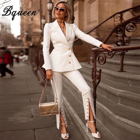 Bqueen 2019 Fashion V Neck Sexy Business Pant Suits Set Formal Women Ol Elegant Sexy Pieces Pant