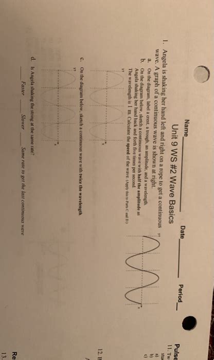 Solved Period Name Date Unit 9 WS 2 Wave Basics 1 Angela Chegg