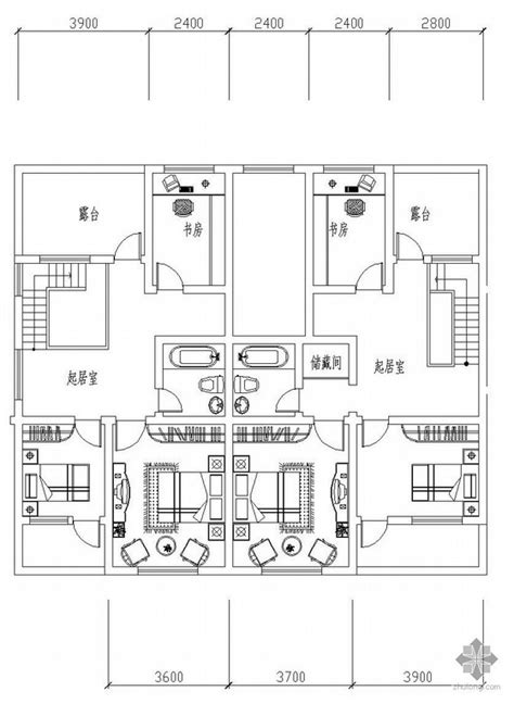 板式多层一梯二户有跃层户型图147160 建筑户型图 筑龙建筑设计论坛