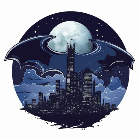 Premium Vector | Batman logo at night sky vector