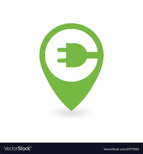 Electric Car Charge Station Map Pin Royalty Free Vector