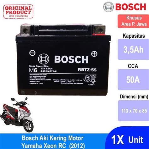 Jual Siap Kirim Bosch Aki Kering Motor Yamaha Xeon Rc 2012 Agm Rbtz 5s 0092m67041 Murah