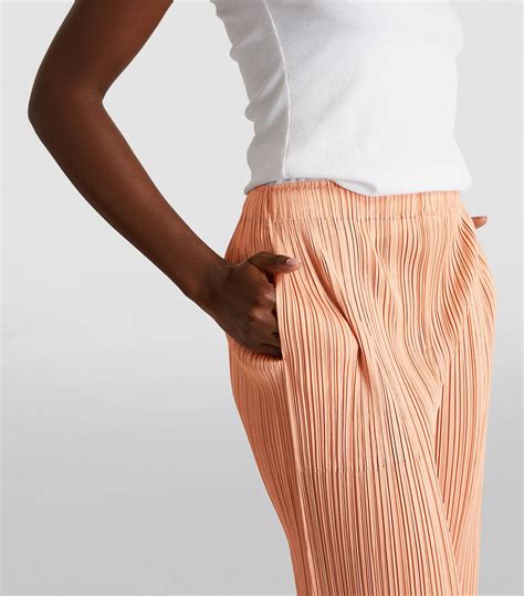 Womens Pleats Please Issey Miyake Beige Monthly Colors October Trousers