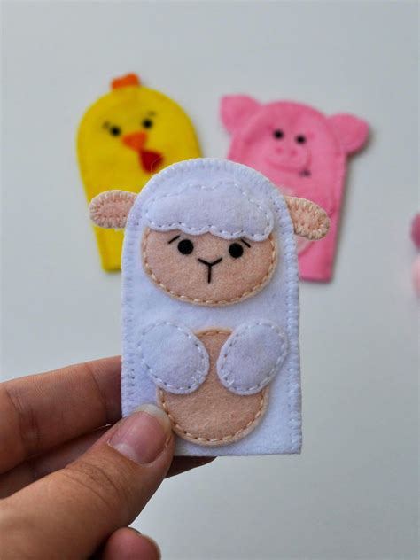 PDF Pattern Felt Patter Sheep Finger Puppet Pattern Sheep Sewing