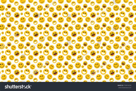 Smiley Face Seamless Pattern On White Stock Illustration 733914229 Shutterstock