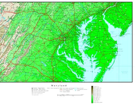 Maryland Elevation Map