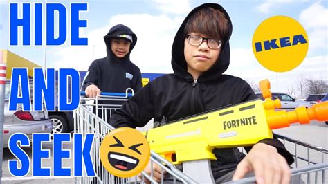 Nerf Fortnite Blasters Hide And Seek At Ikea Youtube