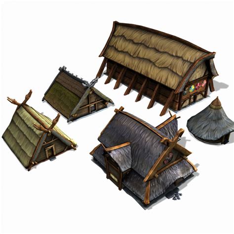 Viking Building Pack 3d Model 3d Model Vikings Low Poly 3d Models