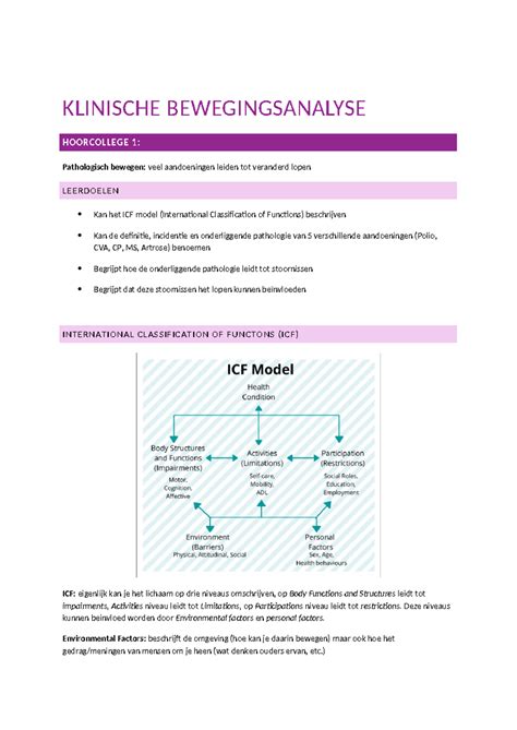 Klinische Bewegingsanalyse KLINISCHE BEWEGINGSANALYSE HOORCOLLEGE 1