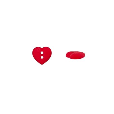 Bouton Coeur Rouge 15 Mm Tissus Hemmers