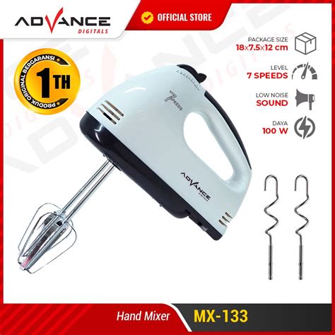 Jual Advance Hand Mixer Mx 133 Alat Pengaduk Dengan 7 Kecepatan