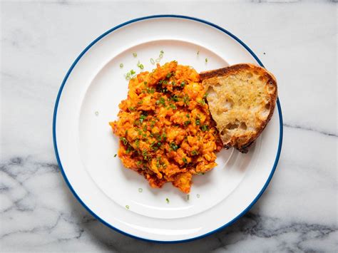 Nduja Scrambled Eggs Recipe Serious Eats Breakfast Bowl Egg Oats Breakfast Breakfast