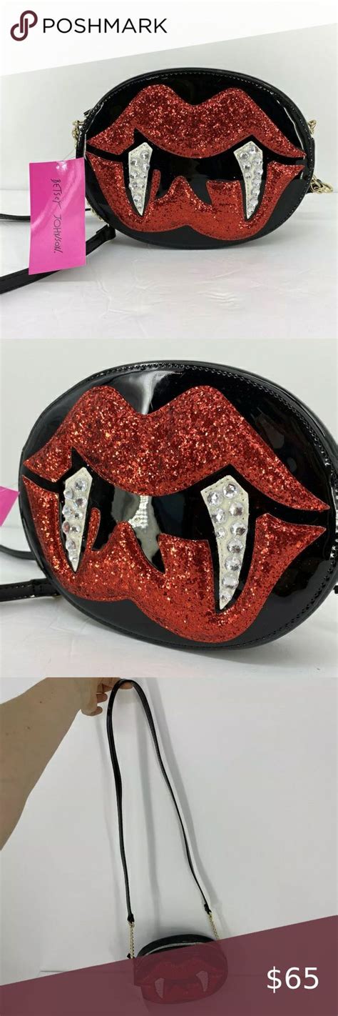 Betsey Johnson Vampire Fangs Kitsch Crossbody Bag Purse Halloween