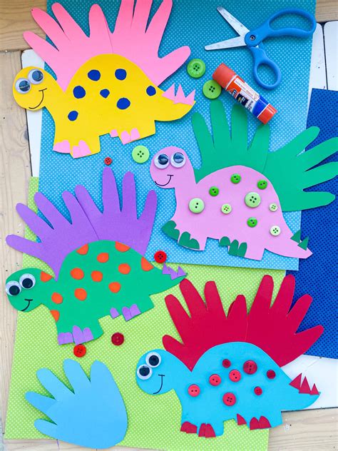 12 Dinosaur Handprint Craft Tarushruth