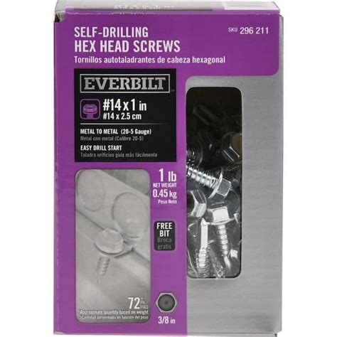 Everbilt 14 1 In External Hex Flange Hex Head Self Drilling Screw 1