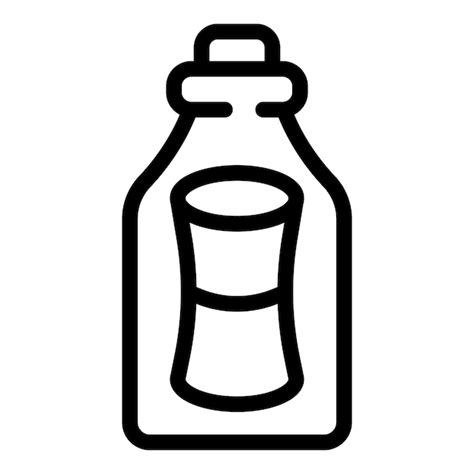 Vector De Contorno Del Icono De La Botella Del Contenedor De Mensajes