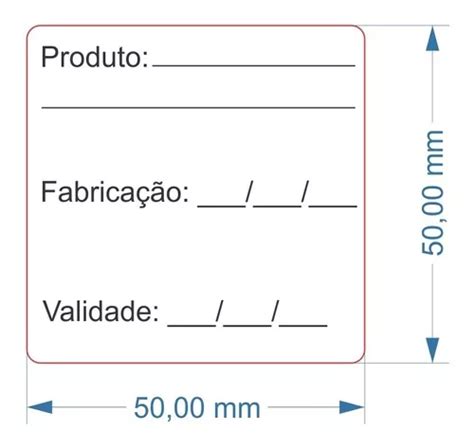 1000 Etiqueta Bopp 3 Linhas Validade Congelamento Parcelamento