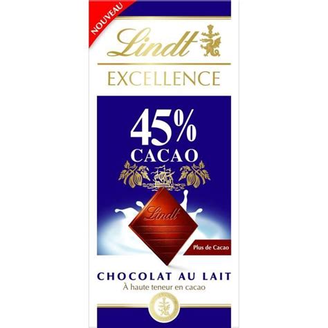 LINDT Excellence Tablette De Chocolat Au Lait 45 De Cacao Cdiscount