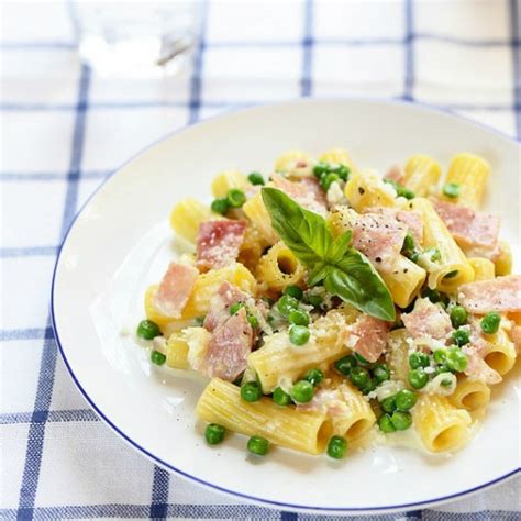 Rigatonis au jambon et aux petits pois Recette par Aurélie Quinet