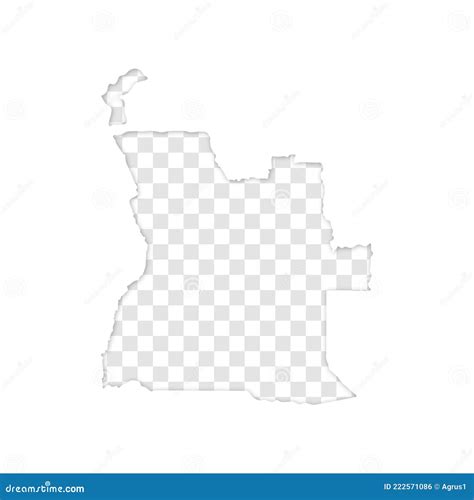 Transparent Silhouette Of Angola Map With Shadow Stock Vector