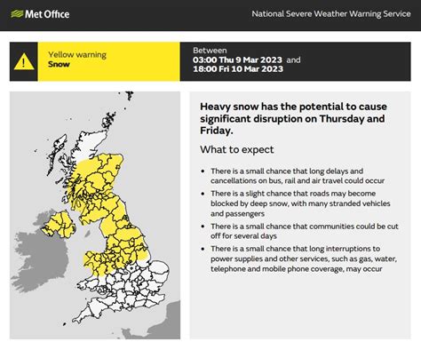 Yellow Weather Warning – Snow | Bollington Town Council