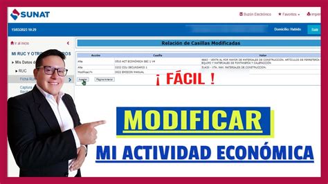 Actualizar modificar o agregar mi actividad económica en mi ficha RUC