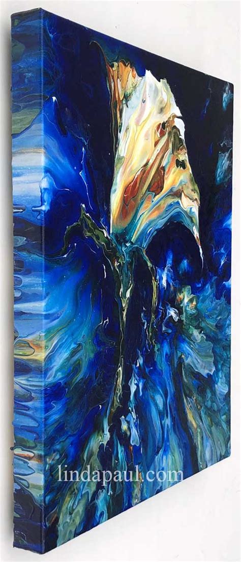 Blue Flower Abstract Paintings For Sale Blue Wall Art On Canvas