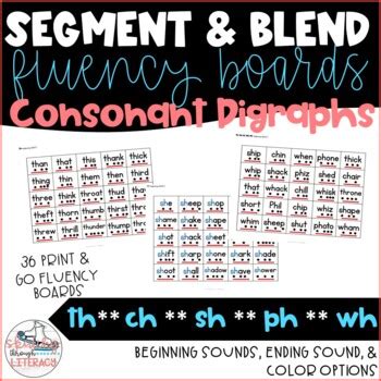 Segment Blend Fluency Boards Consonant Digraphs By