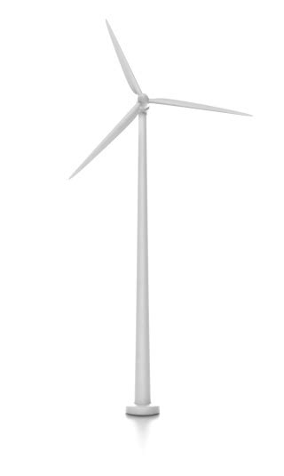 Wind Turbine Isolated On White Stock Photo Download Image Now Wind