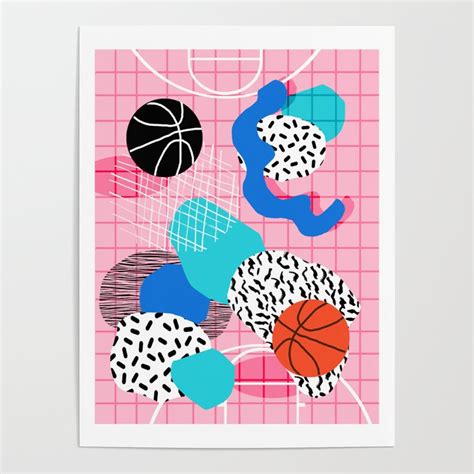 Hot Hand Memphis Retro Throwback Neon Grid Pattern Minimal Modern Pop