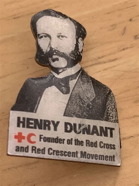henry dunant founder   red cross  red crescent movement pin