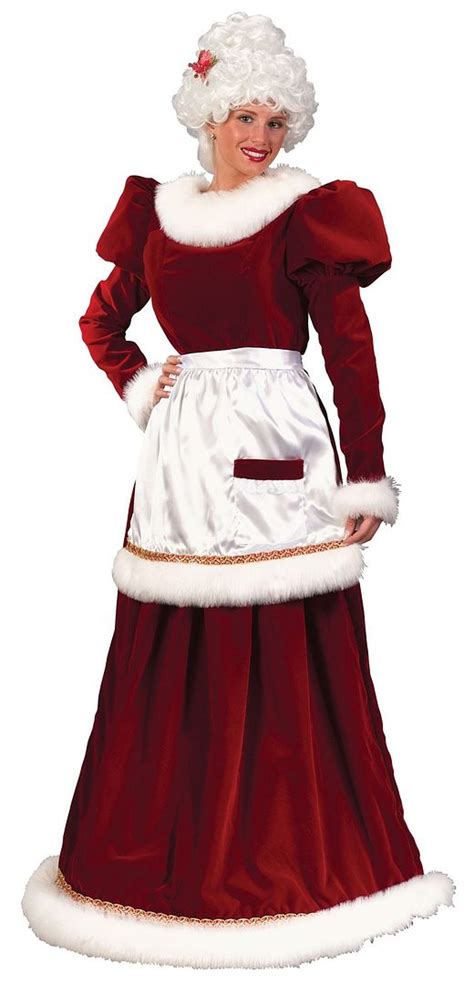 Womens Adult Christmas Deluxe Ultra Velvet Mrs Santa Claus Dress Costume