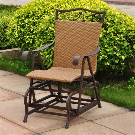 International Caravan Valencia Outdoor Wicker Patio Glider Chair