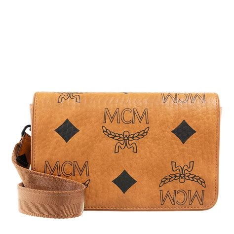 MCM Aren Id Lanyard Cognac Borsetta A Tracolla