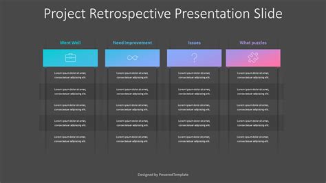 Project Retrospective Presentation Slide Modèle de présentation