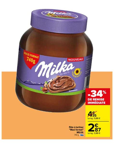 Offre P Te Tartiner Maxi Format Milka De Remise Imm Diate Chez