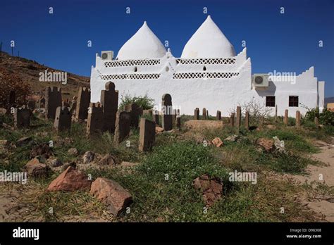 An Arabian cemetery and mausoleum of sheikh Muhammad is Ali al-Alawi, Mirbat, Oman Stock Photo ...