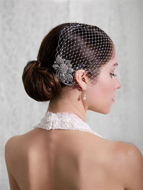 Bridal Veil And Bridal Comb Bandeau Birdcage Veil Blusher Bird Cage Veil Ready To Ship