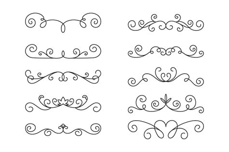 Conjunto De Bordes Lineales Decorativos Vectoriales Elementos De Diseño