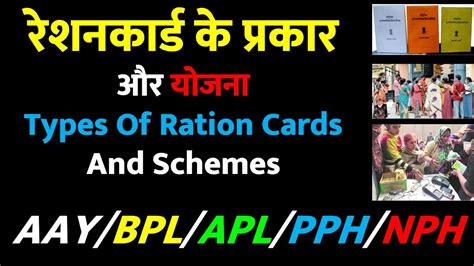 रशनकरड क परकर और यजन Types Of Ration Cards And Schemes