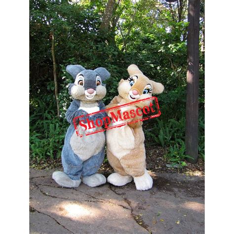 Superb Grey & Brown Bunny Mascot Costume