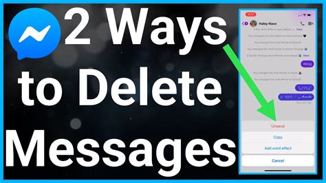 2 Ways To Delete Messages On Messenger Youtube