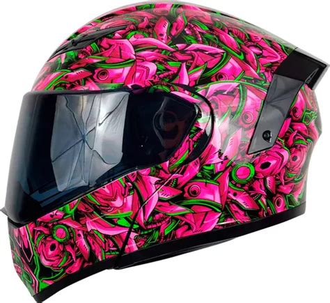 Casco Kov Estelar Titan Abatible Rosa Moto Certificado Dot S Cm