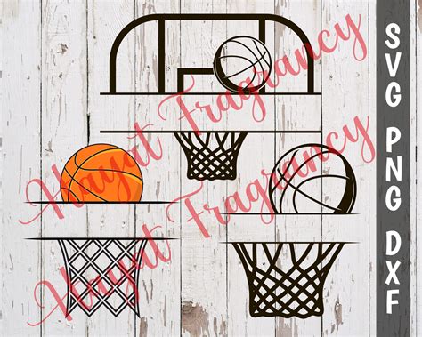 Split Basketball Net Svg Png Dxf Basketball Team Monogram Etsy